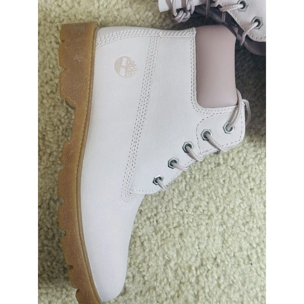New Timberland Big Girls 6" Classic Water Resistant Boots Sz 2.5 in Light Pink - Picture 6 of 11